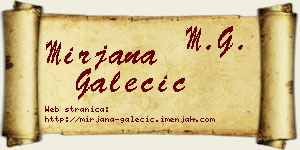 Mirjana Galečić vizit kartica